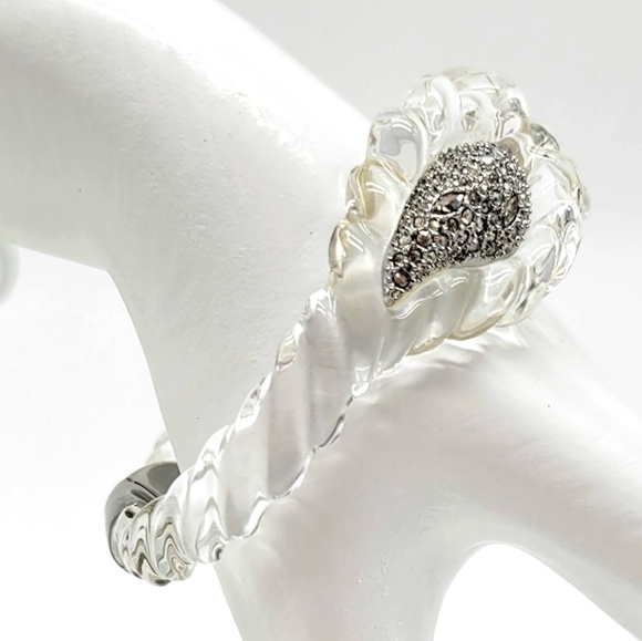 Alexis Bittar Diamond Swarovski Crystal Winter Paisley Lucite Rope Bracelet - Picture 10 of 17